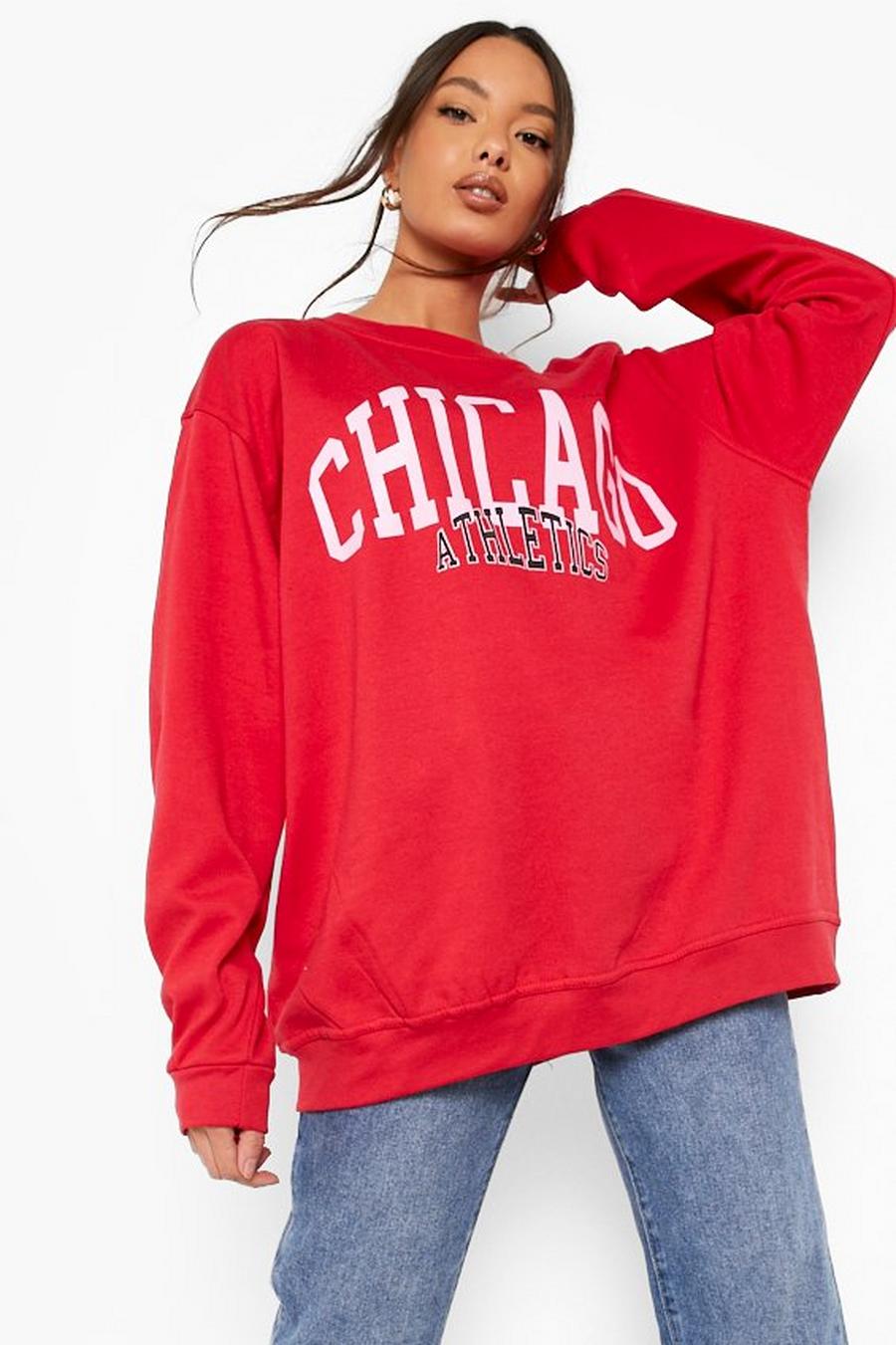 Red Chicago Athletics Printed Sweater  image number 1