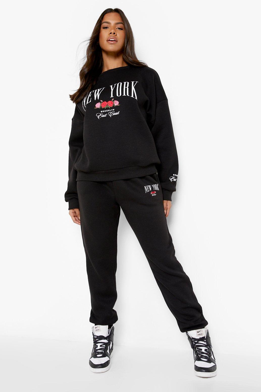 New York Slogan Sweat Jogger Tracksuit