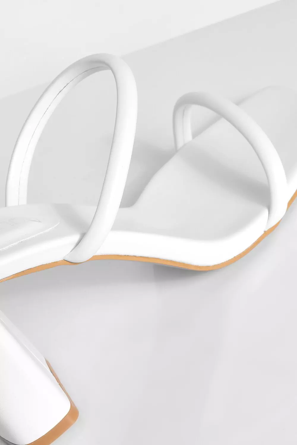 White Wide Fit Padded Double Strap Block Heel Mule alternative image