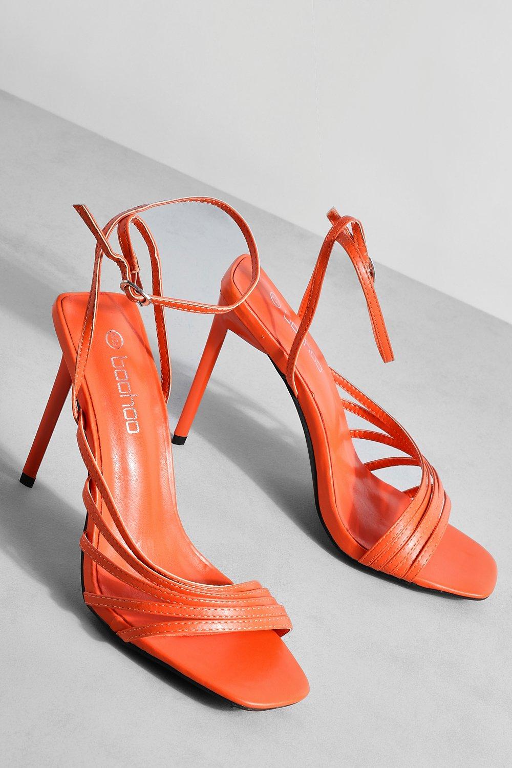 Orange wide cheap fit heels