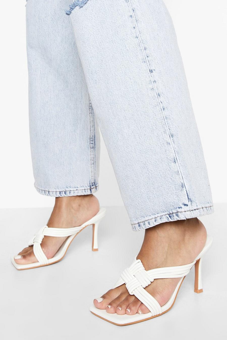 White Crossover Strappy Mule image number 1