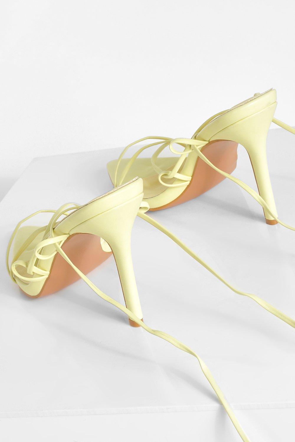 Yellow hot sale wrap heels