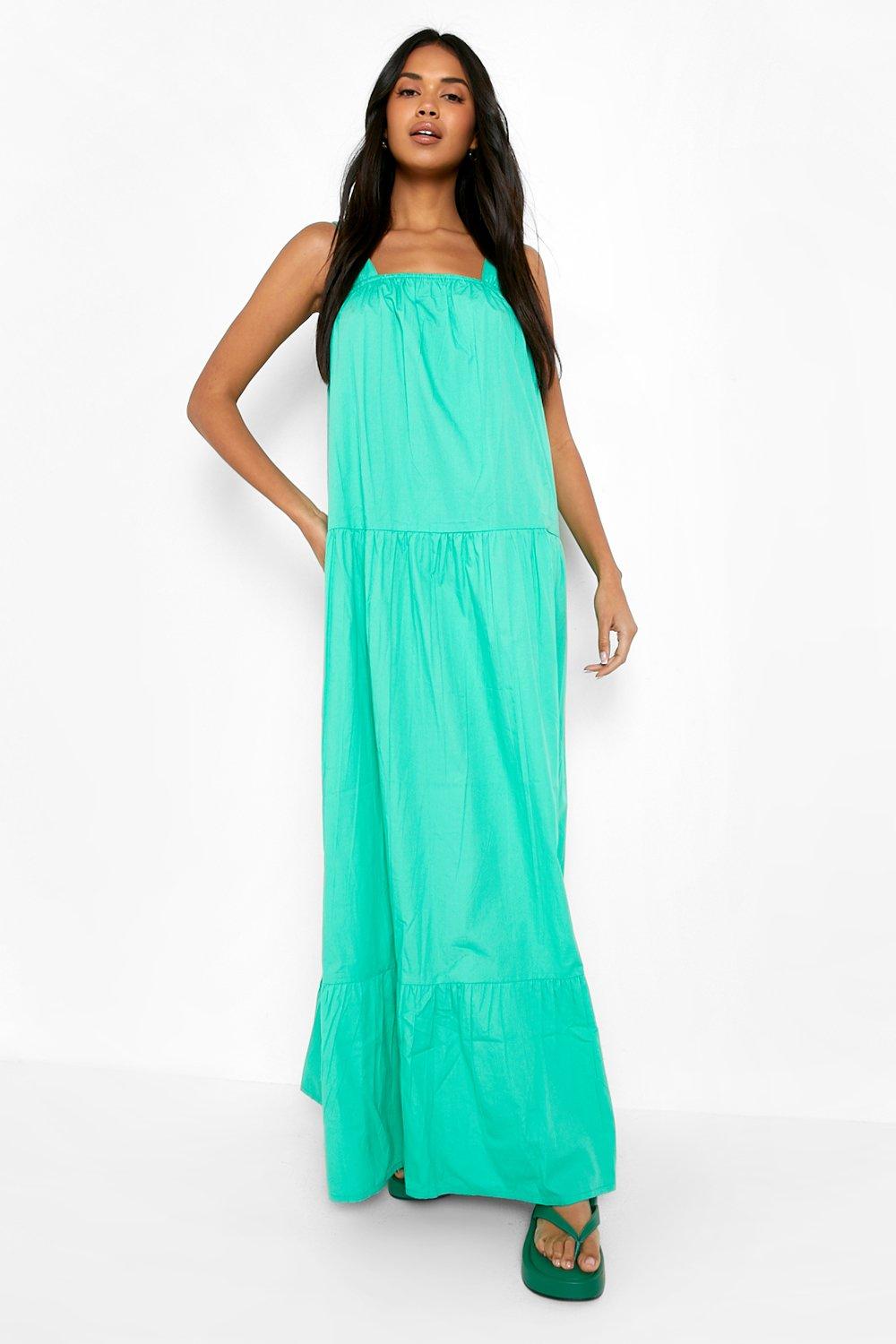 boohoo tiered maxi dress