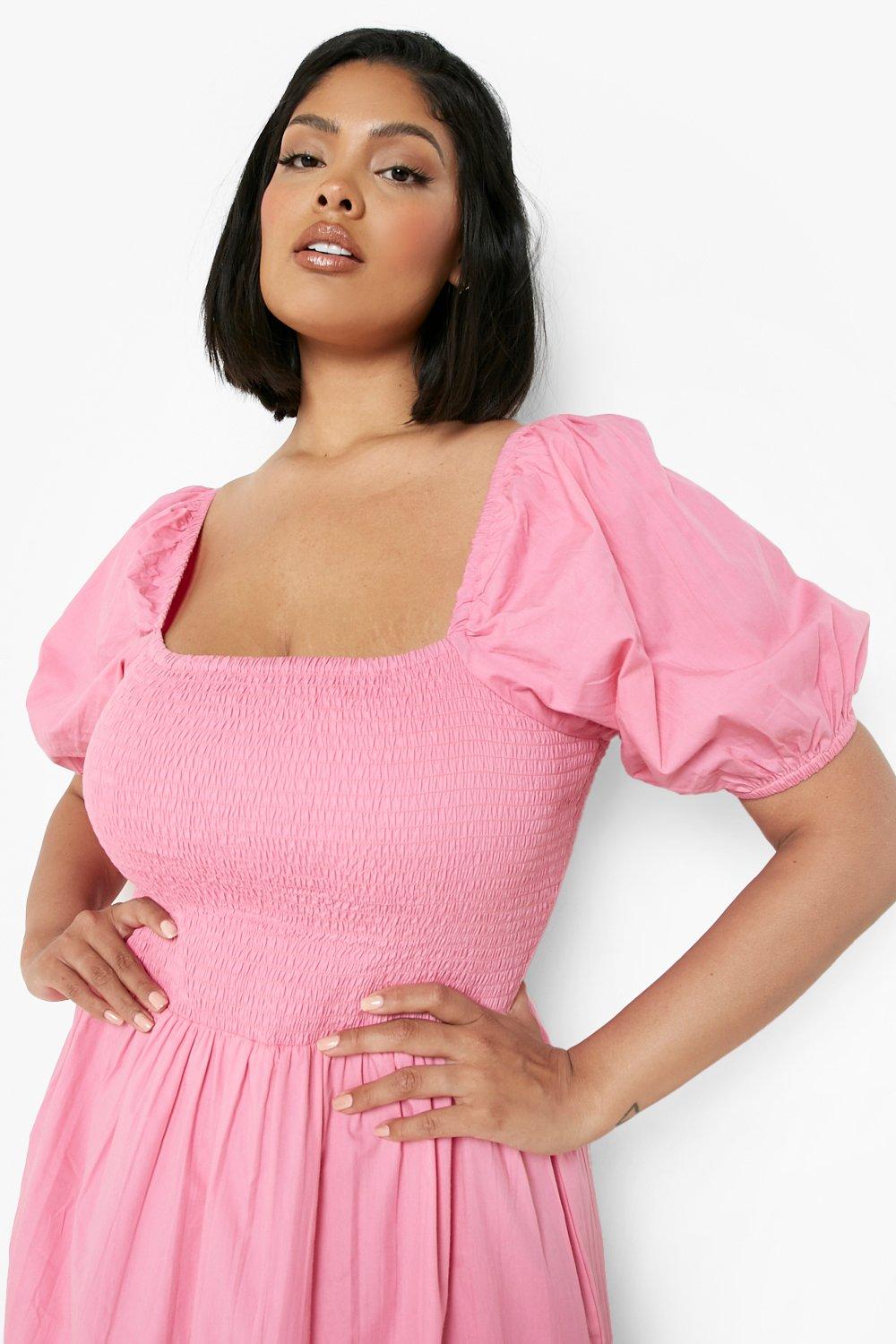 Boohoo hot sale shirred dress