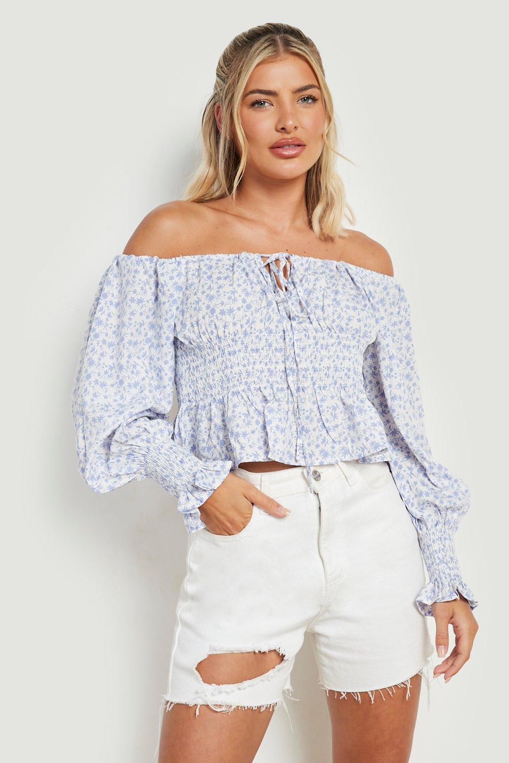 White bardot hotsell long sleeve top