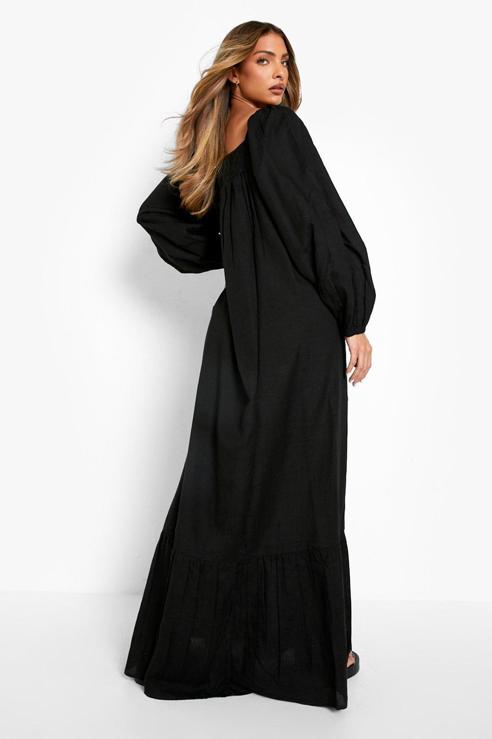 Black linen hotsell maxi dress