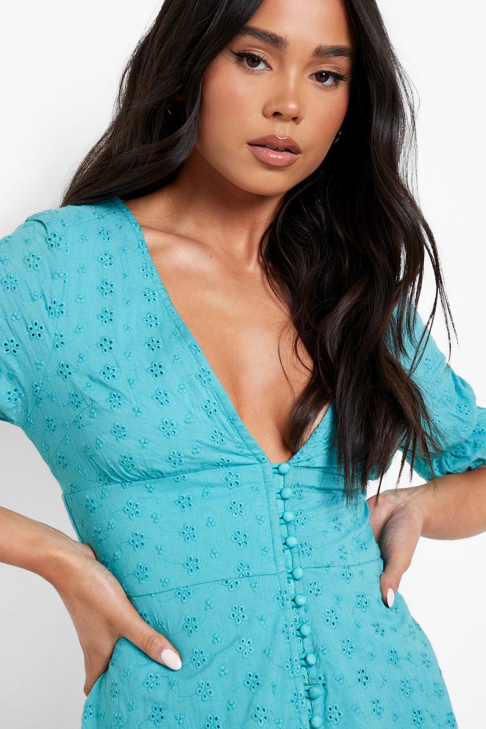 Boohoo broderie cheap dress