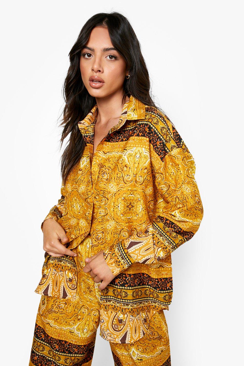 Yellow store paisley shirt