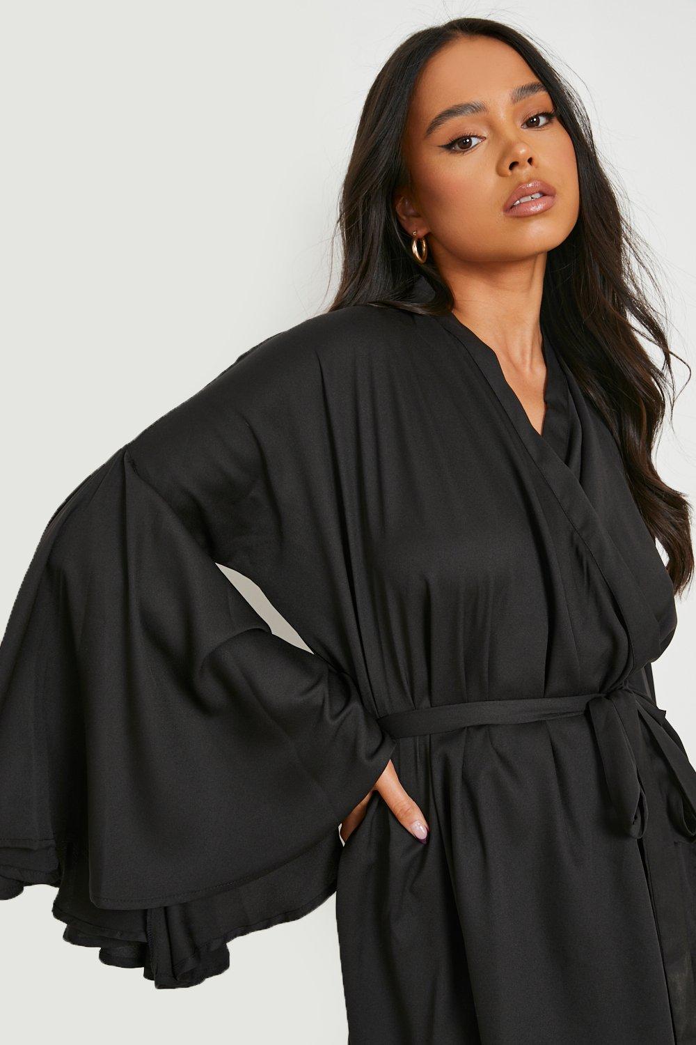 Petite black wrap outlet dress