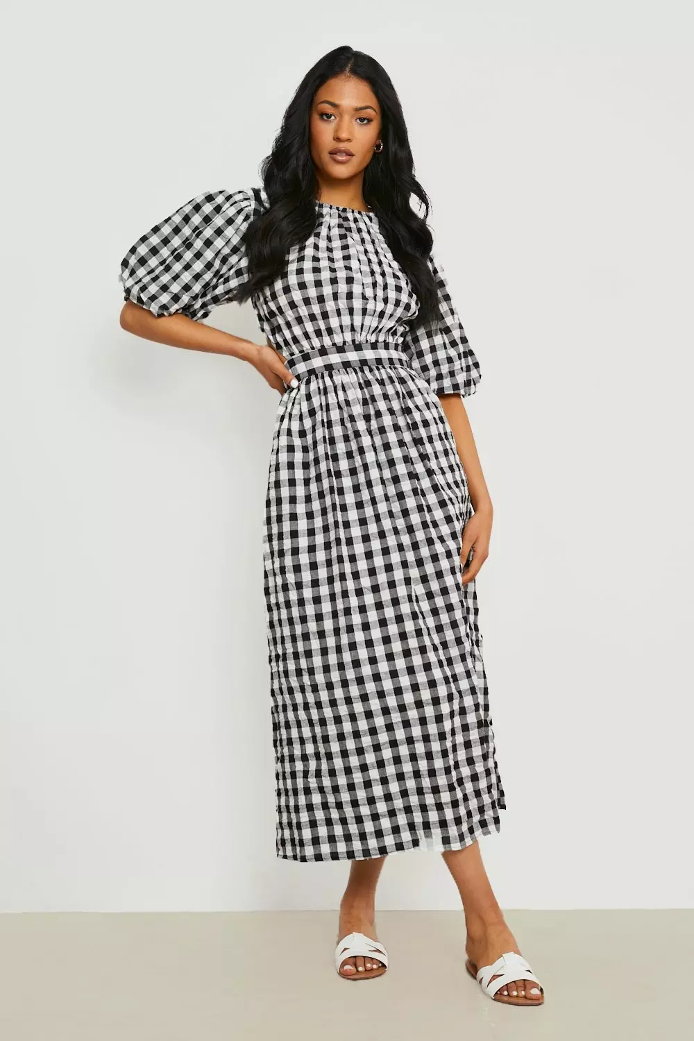 Topshop gingham store midi dress