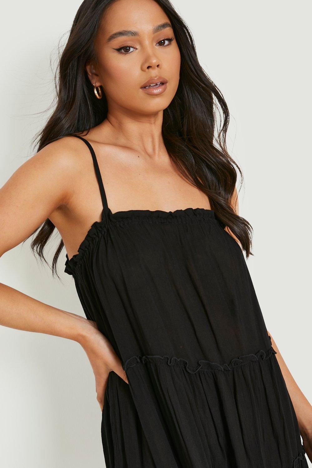 Petite black shop swing dress