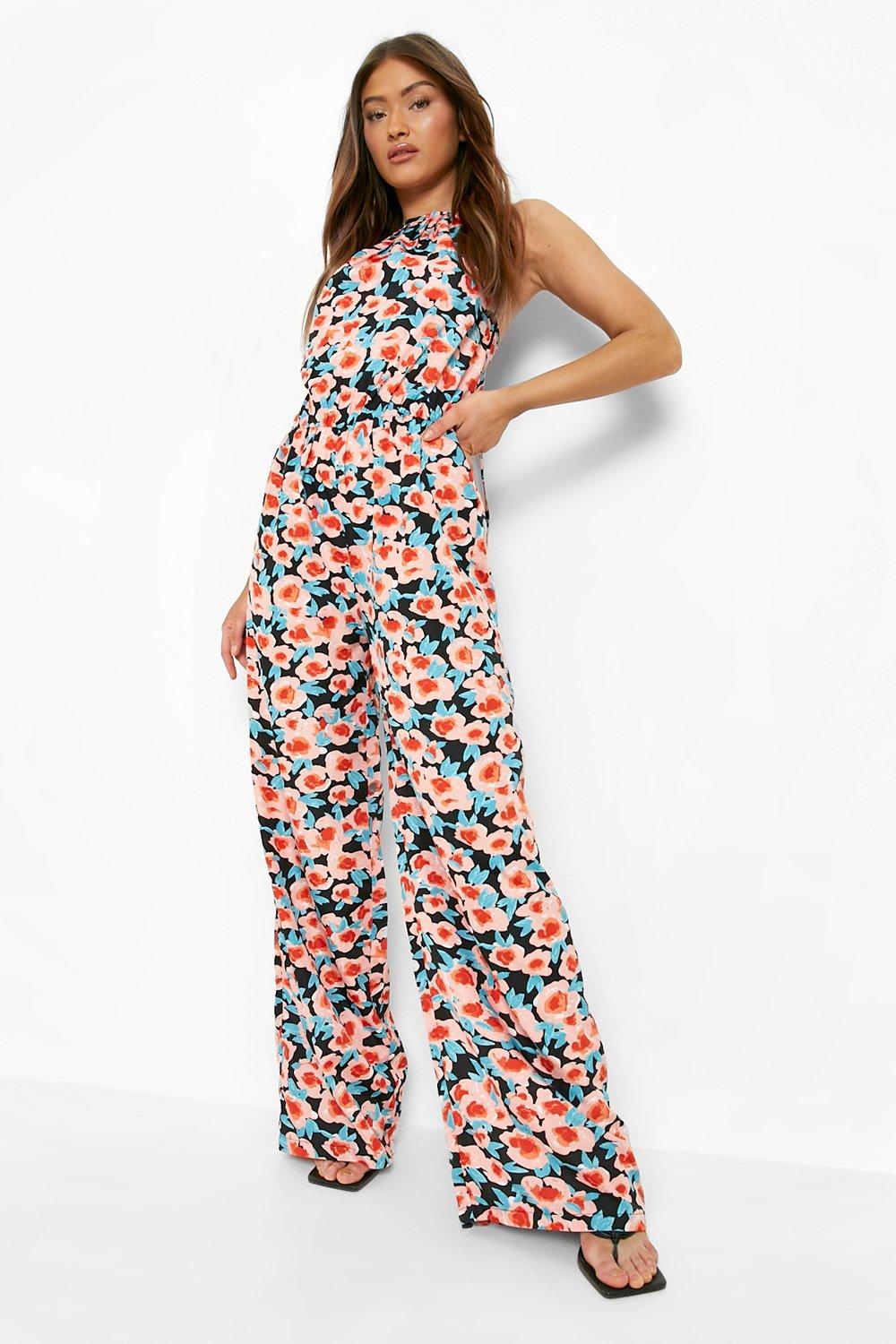 Boohoo cheap floral jumpsuit