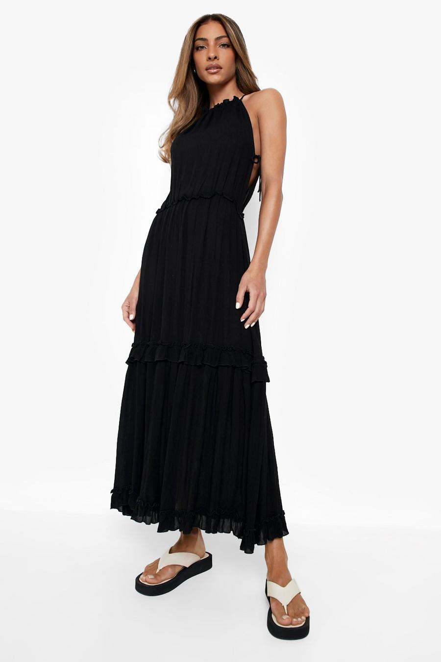 Women's Cheesecloth Tiered Strappy Maxi Dress | Boohoo UK