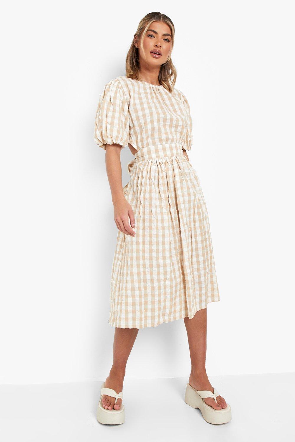 Midi dress outlet puff sleeve