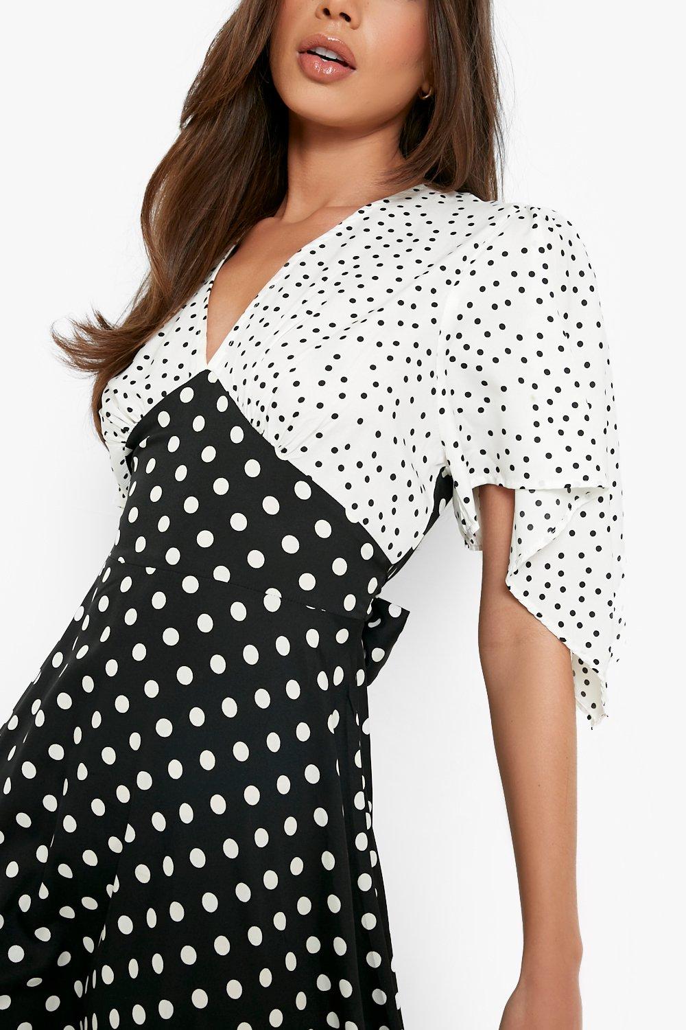 mixed polka dot dress