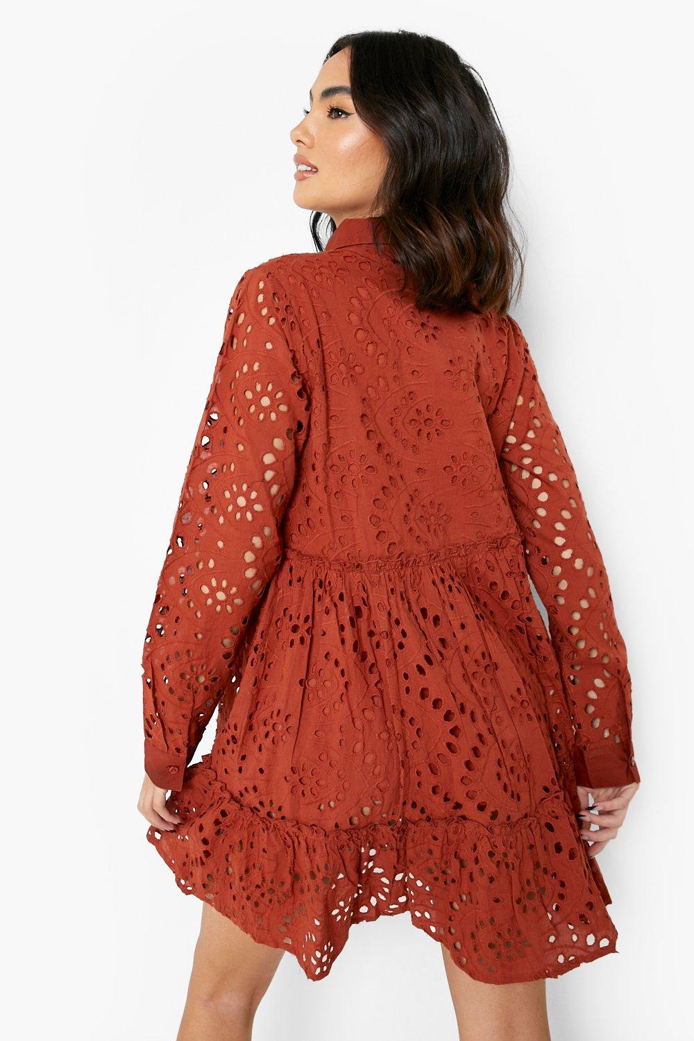 Boohoo broderie outlet dress