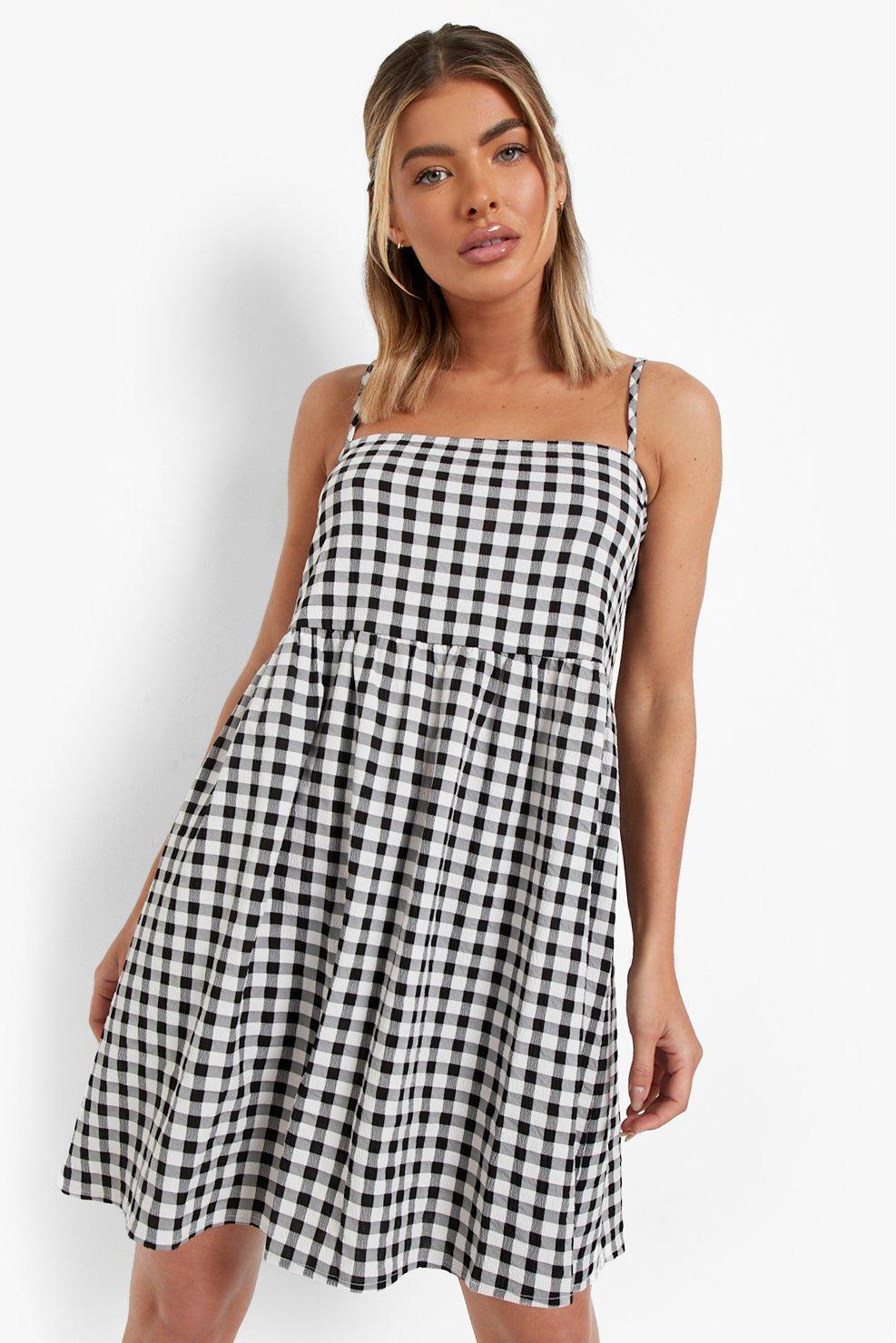 Checkered babydoll dress hotsell