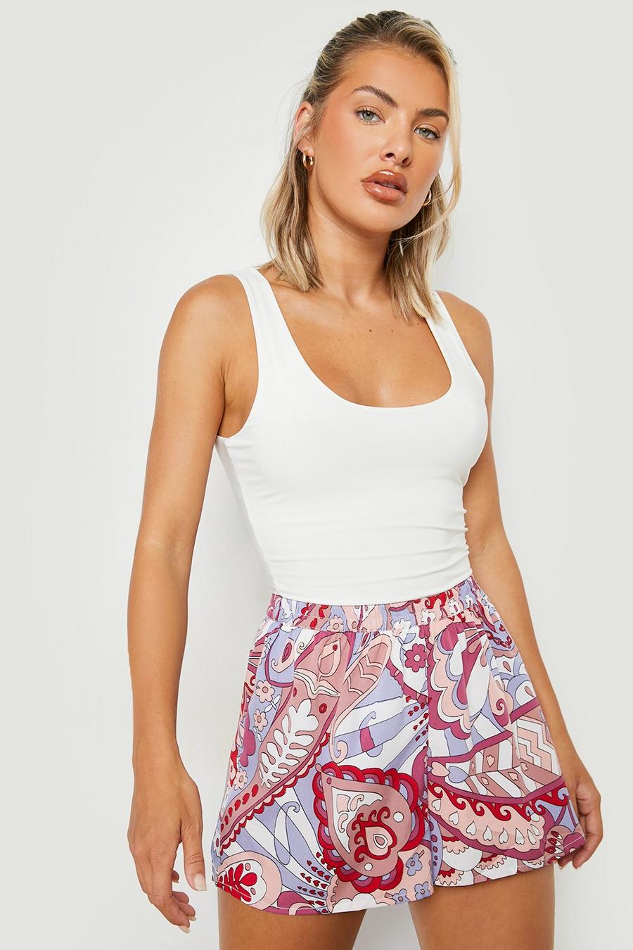Lilac Printed Shorts  image number 1