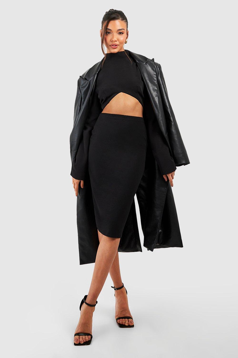 Missguided black midi discount skirt