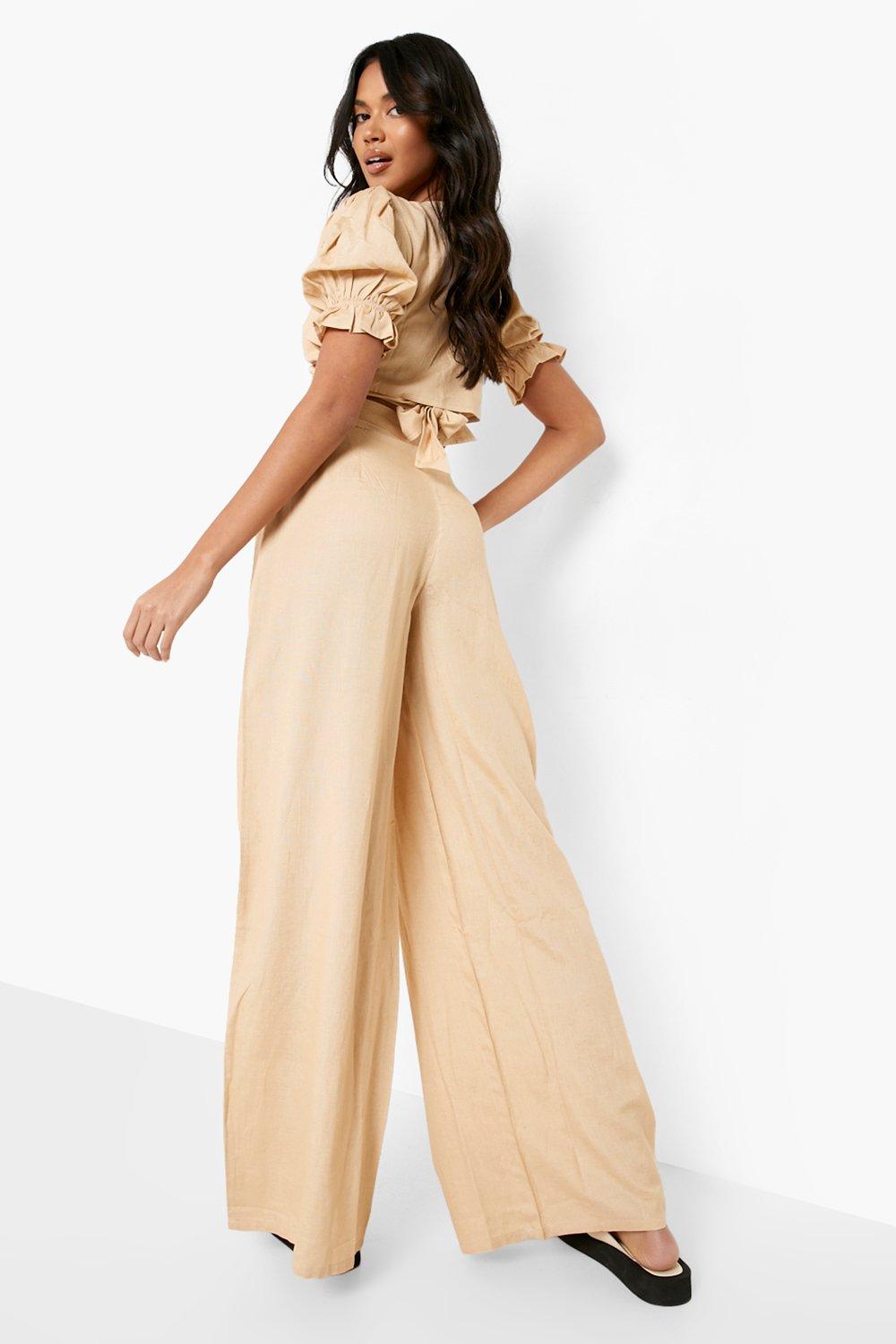  The Drop Women's Finley Relaxed Linen Pull-on Wide Leg Pant,  Hummus, XS : Clothing, Shoes & Jewelry