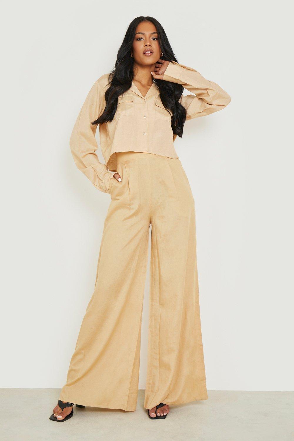 Wide-Leg High-Rise Linen Pant - Tall, Tall