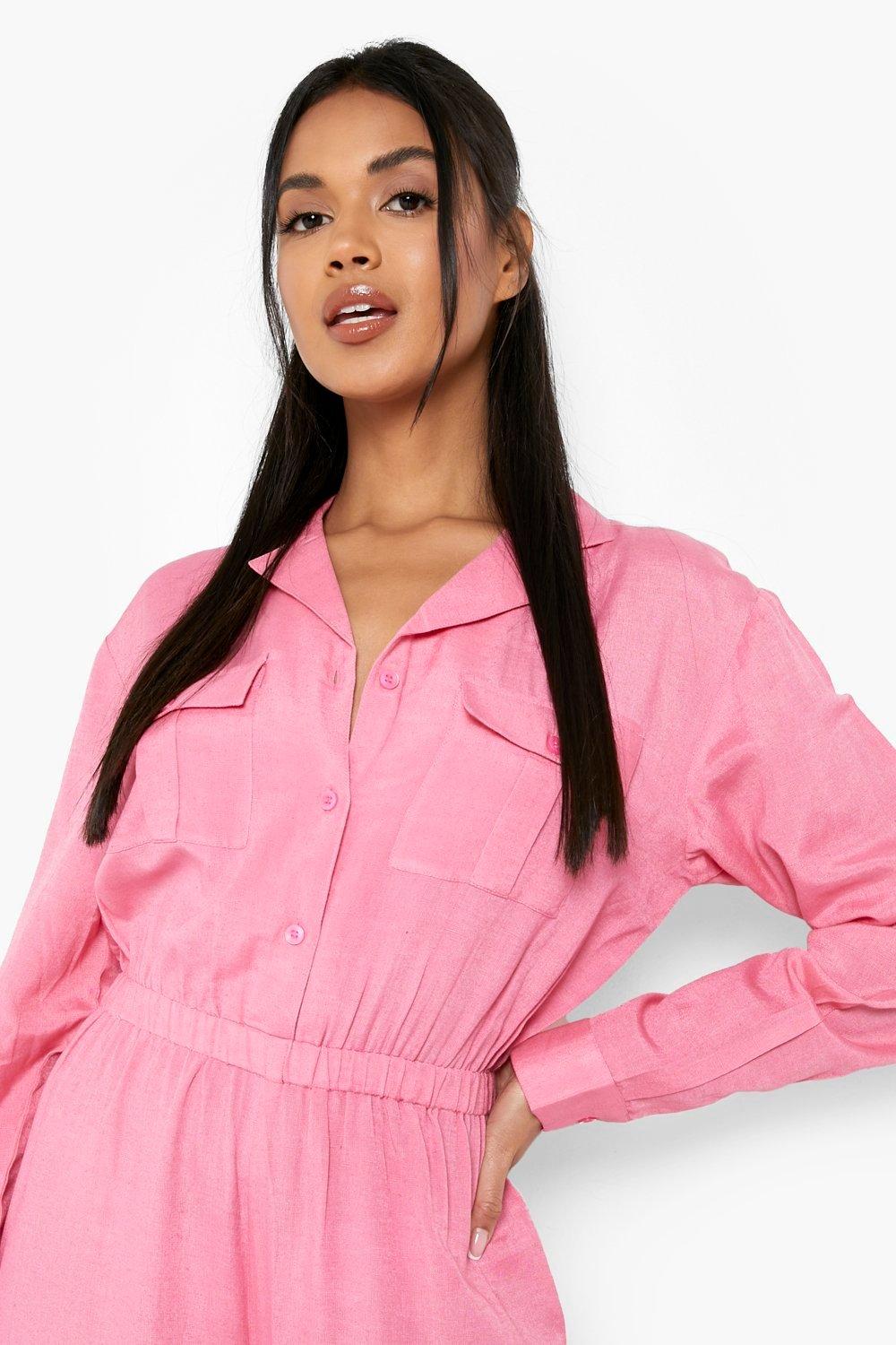 Boohoo pink boiler suit hot sale