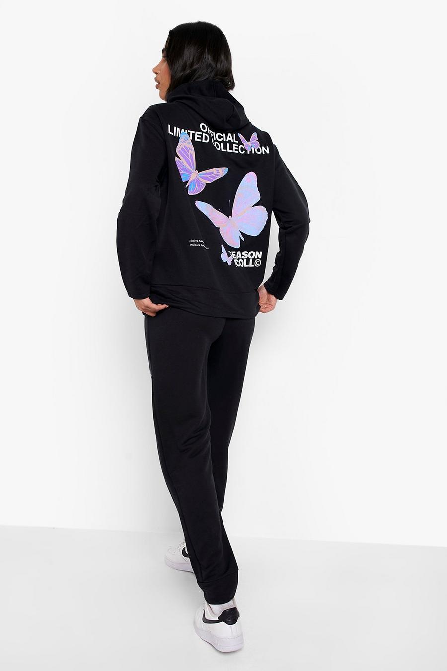 Black Official Butterfly Hooded Tracksuit 