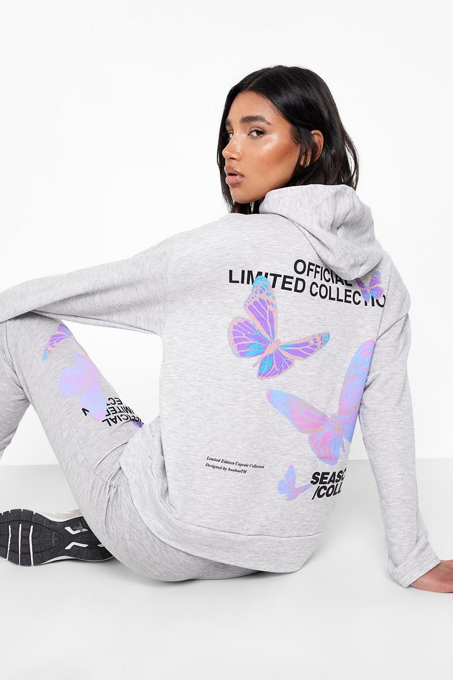 Grey Official Butterfly Hooded Tracksuit  image number 1