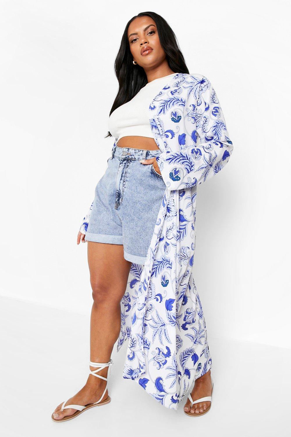 Boohoo curve hot sale kimono