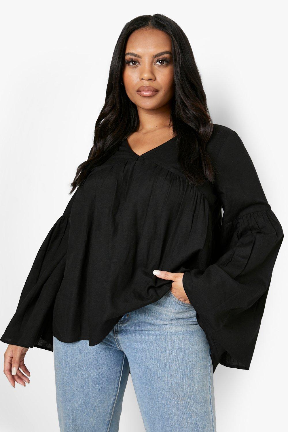 Cheap Bell Sleeve Top In Normal Or Plus Size