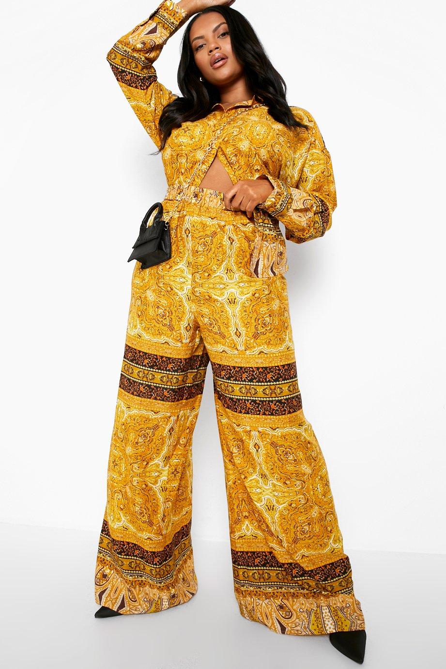 mustard yellow plus size pants