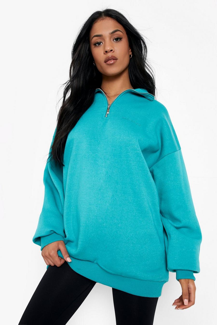 Green Tall Premium Dsgn Half Zip Sweater image number 1