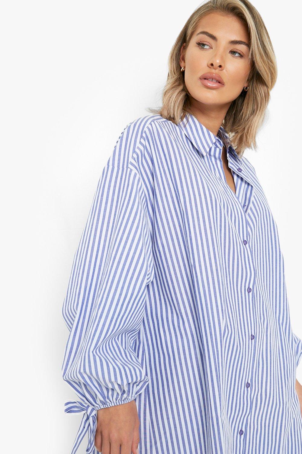 Women's blue striped shirts