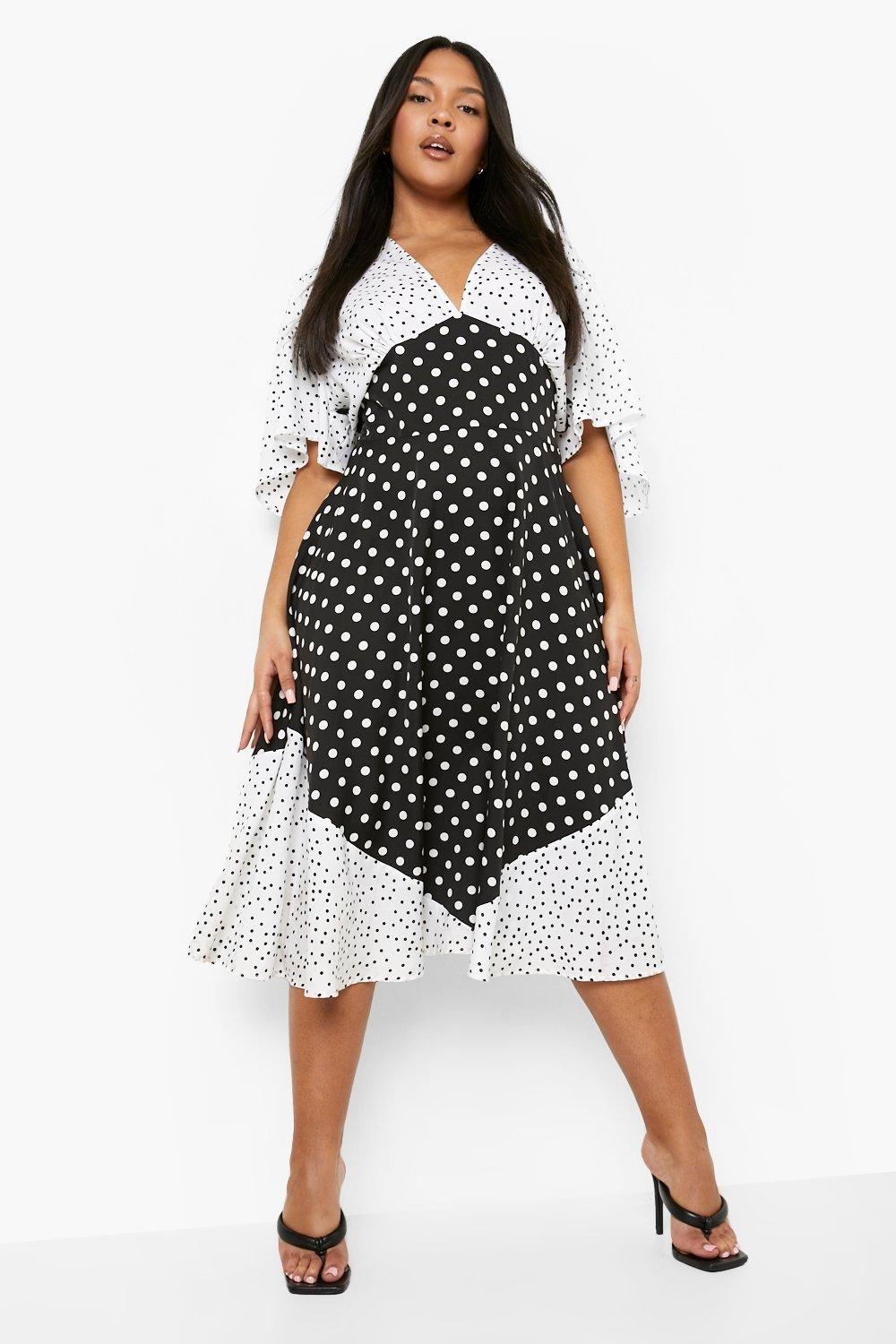 Mixed polka dot clearance dress