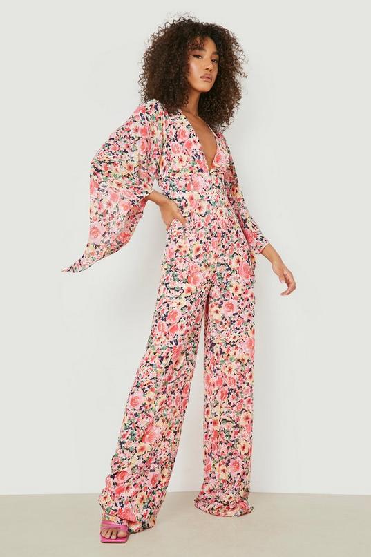 Tall Wide Sleeve Floral Occasion Jumpsuit