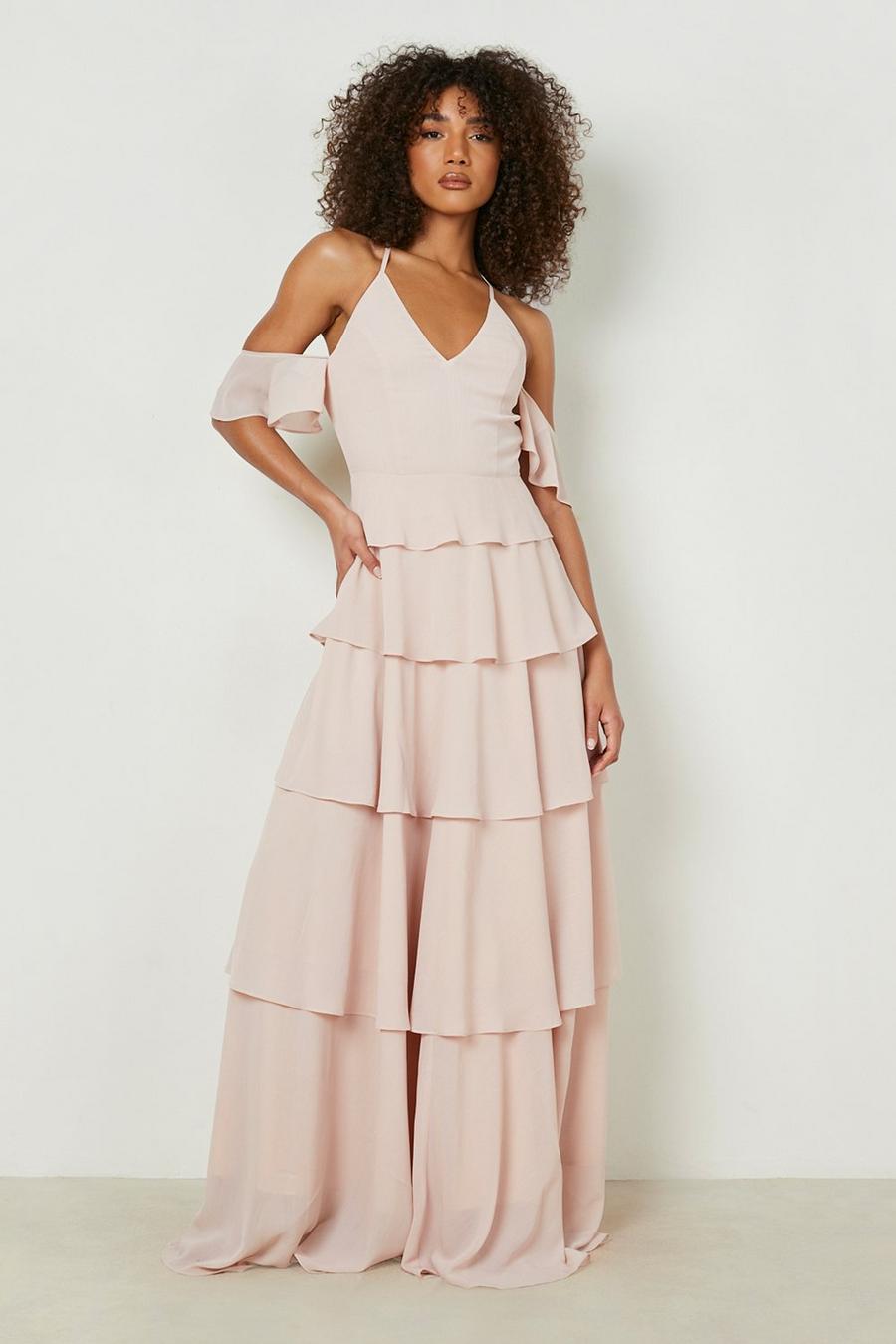 Nude Tall Tiered Occasion Maxi Dress image number 1