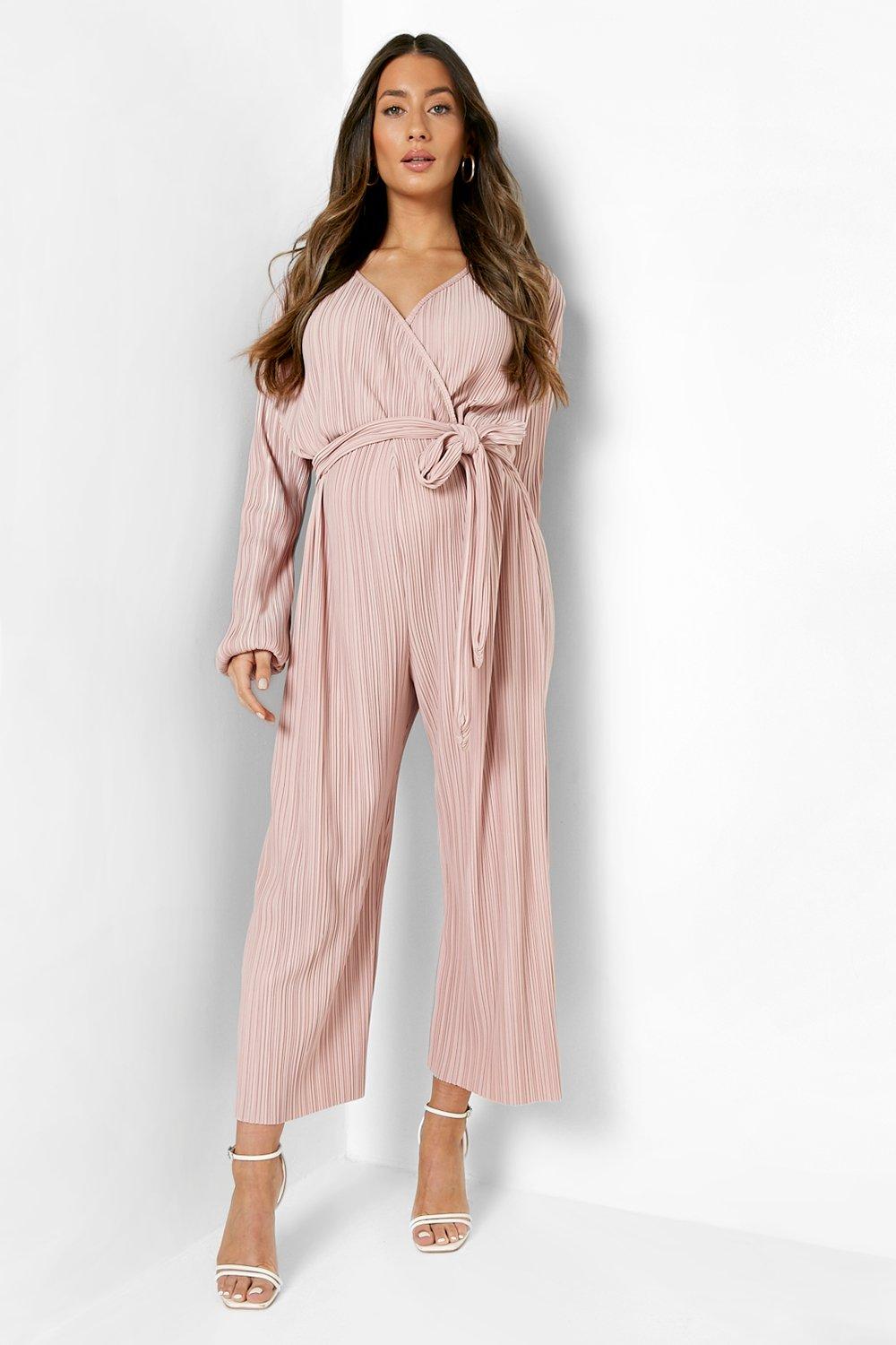 Buy Black Long Sleeve Plissé Jumpsuit from the Next UK online shop