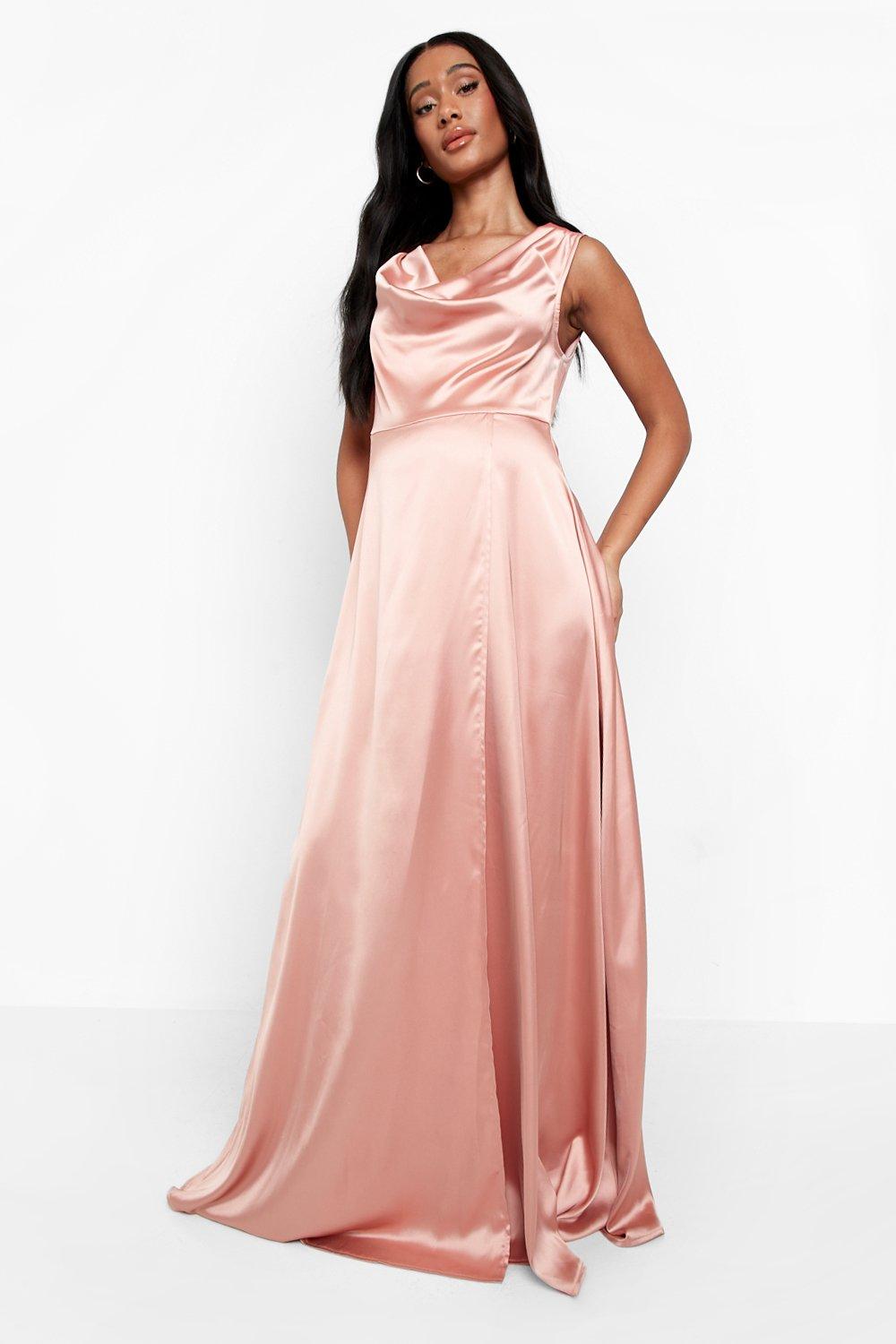 Cowl neck 2025 dress silk