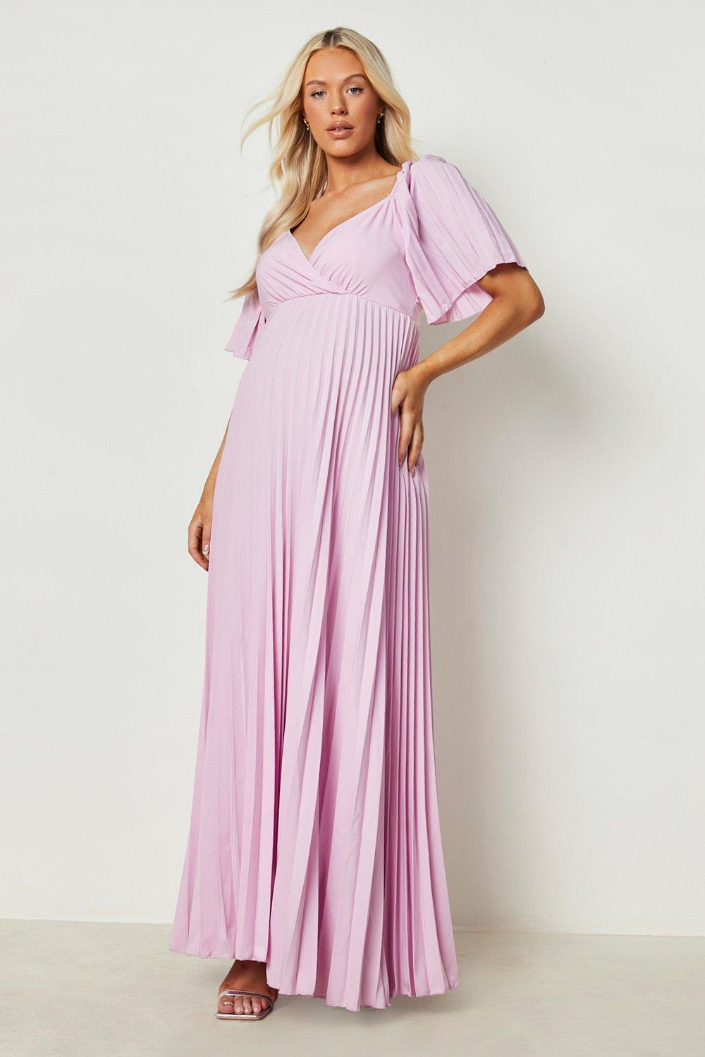 pink maternity occasion dress