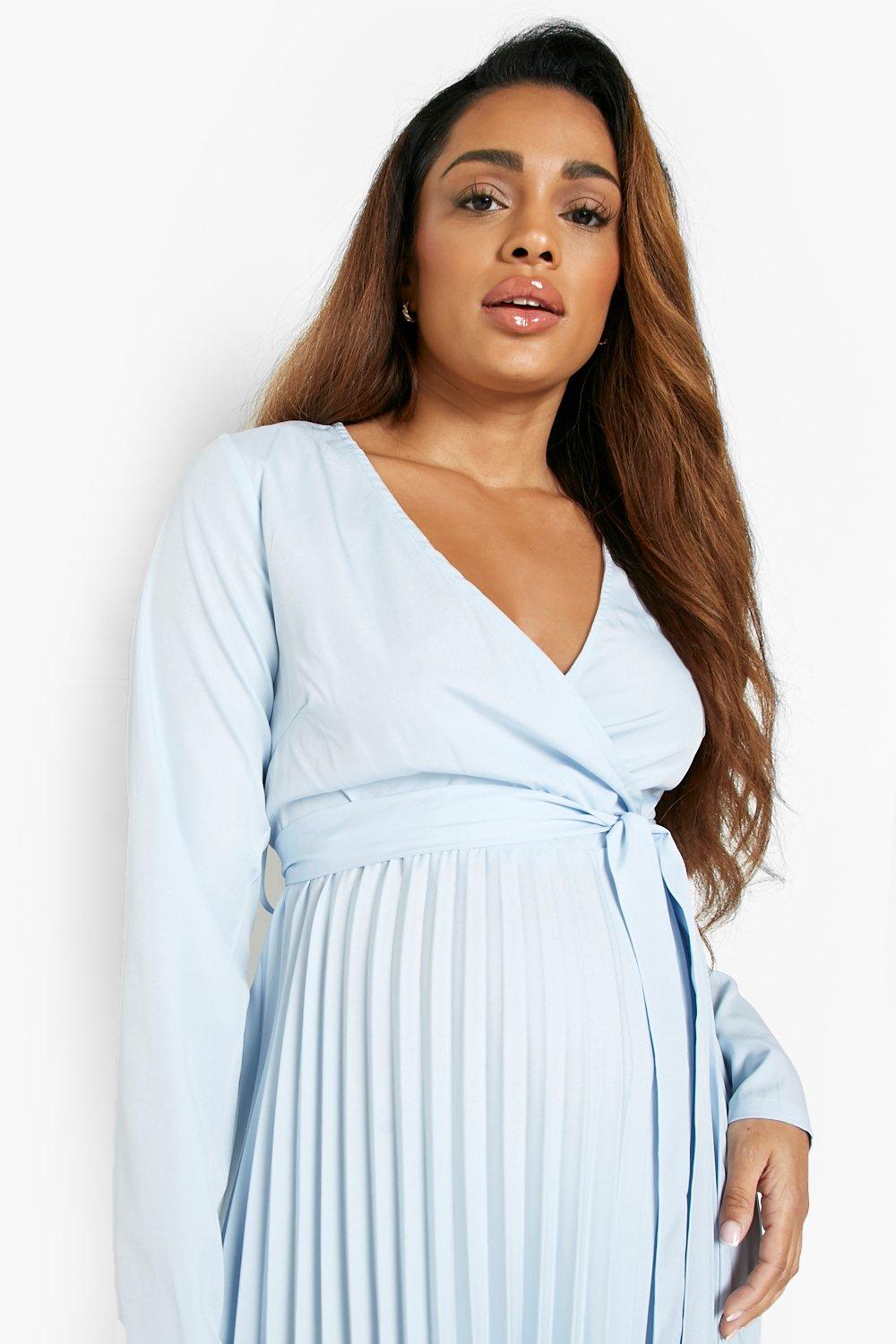 Boohoo blue hotsell maternity dress