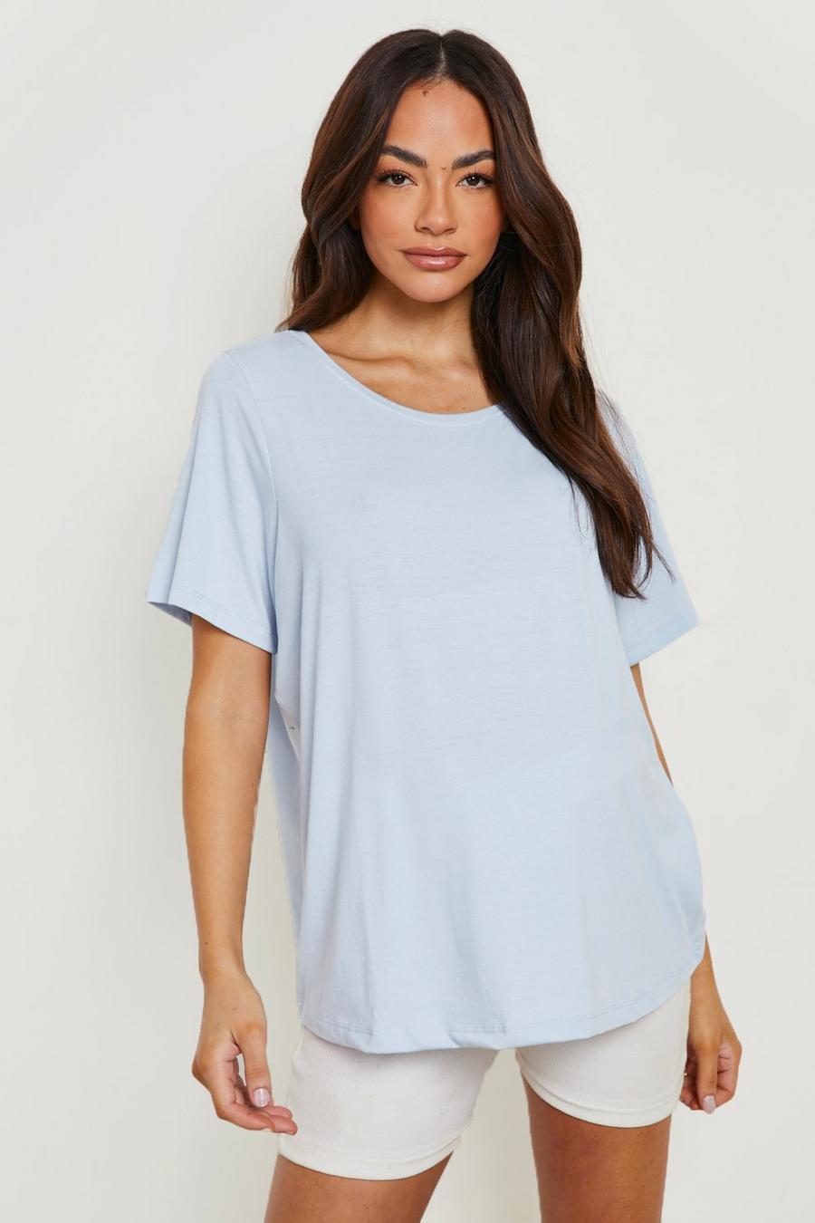 T-shirt Premaman oversize Basic, Baby blue image number 1