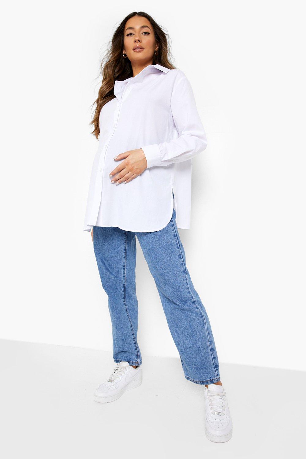 Boohoo Maternity Side Split T-shirt in White