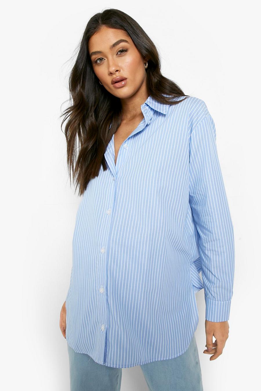 Blue Mammakläder - Oversize bomullsskjorta med slits image number 1