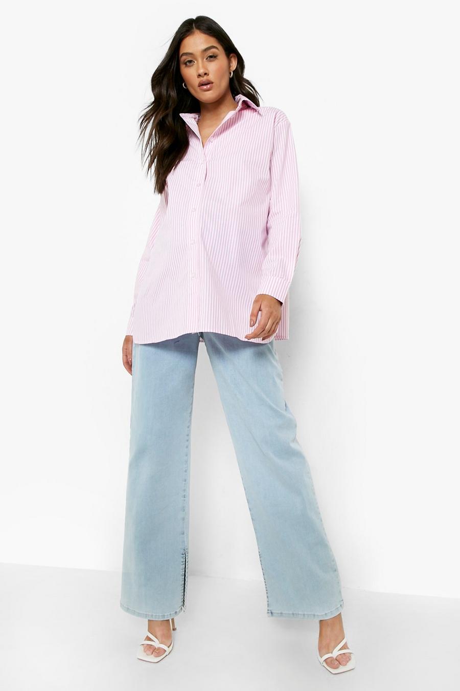 Pink Mammakläder - Oversize bomullsskjorta med slits image number 1