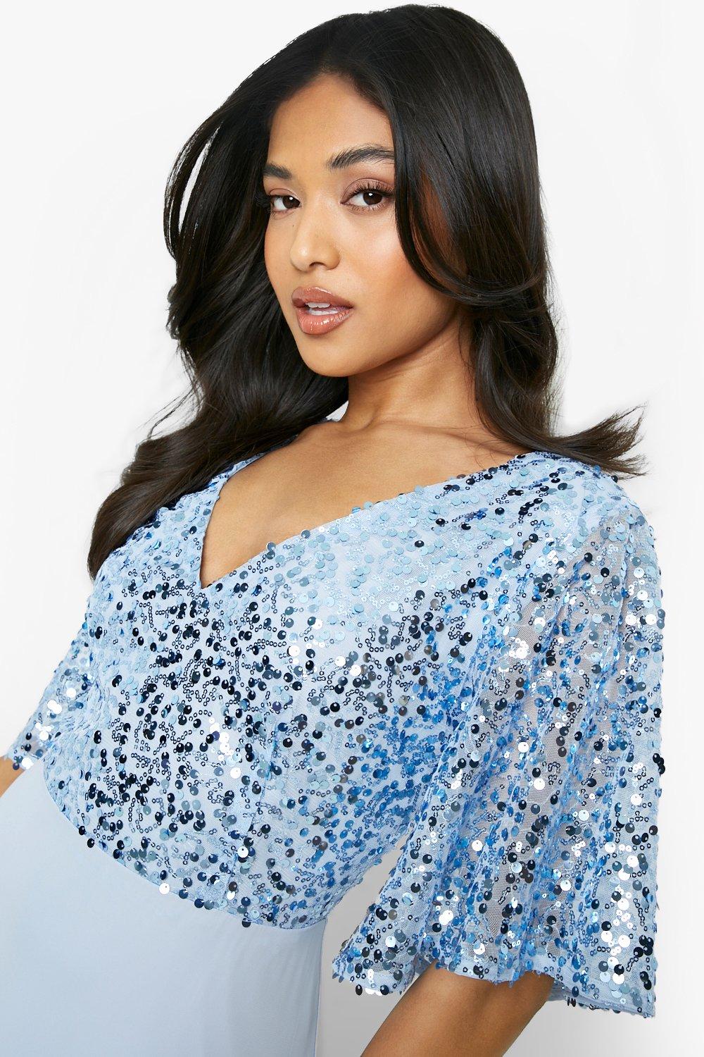 Boohoo blue sale sequin dress