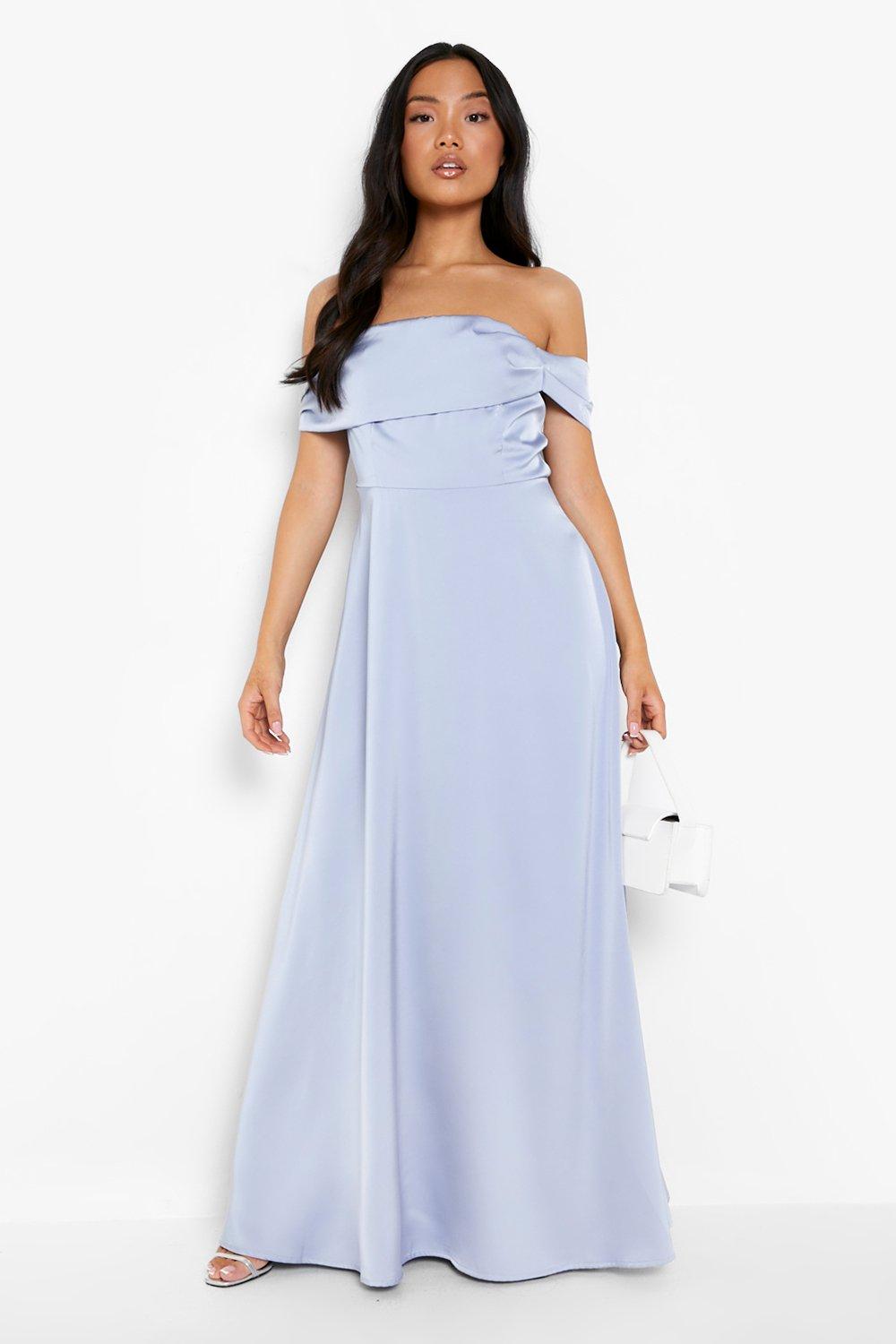 Petite Detail Drape Off The Shoulder Maxi Dress