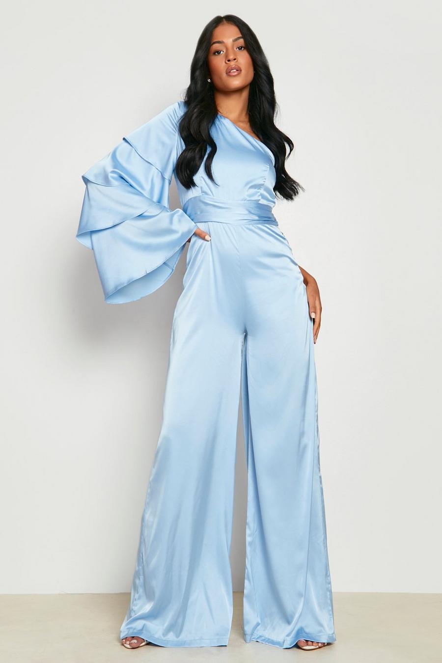 Blue Tall Tired One Sleeve Occasion Jumpsuit image number 1
