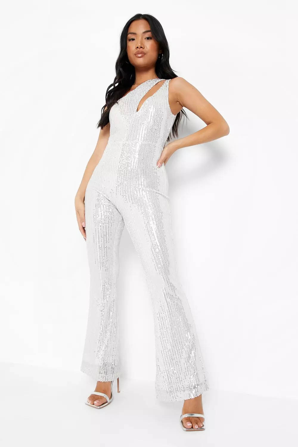 White glitter hot sale jumpsuit