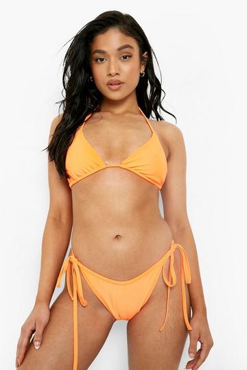 Petite Tie Neck Bikini Top orange