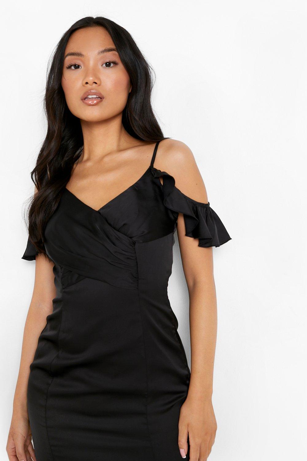 Boohoo black cold shoulder 2024 dress